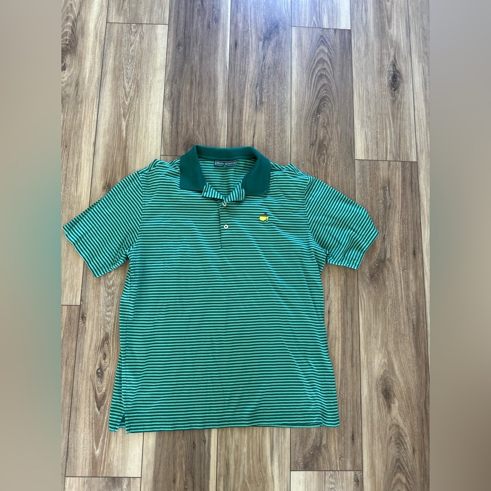 Masters Collection men Striped Green golf polo size large